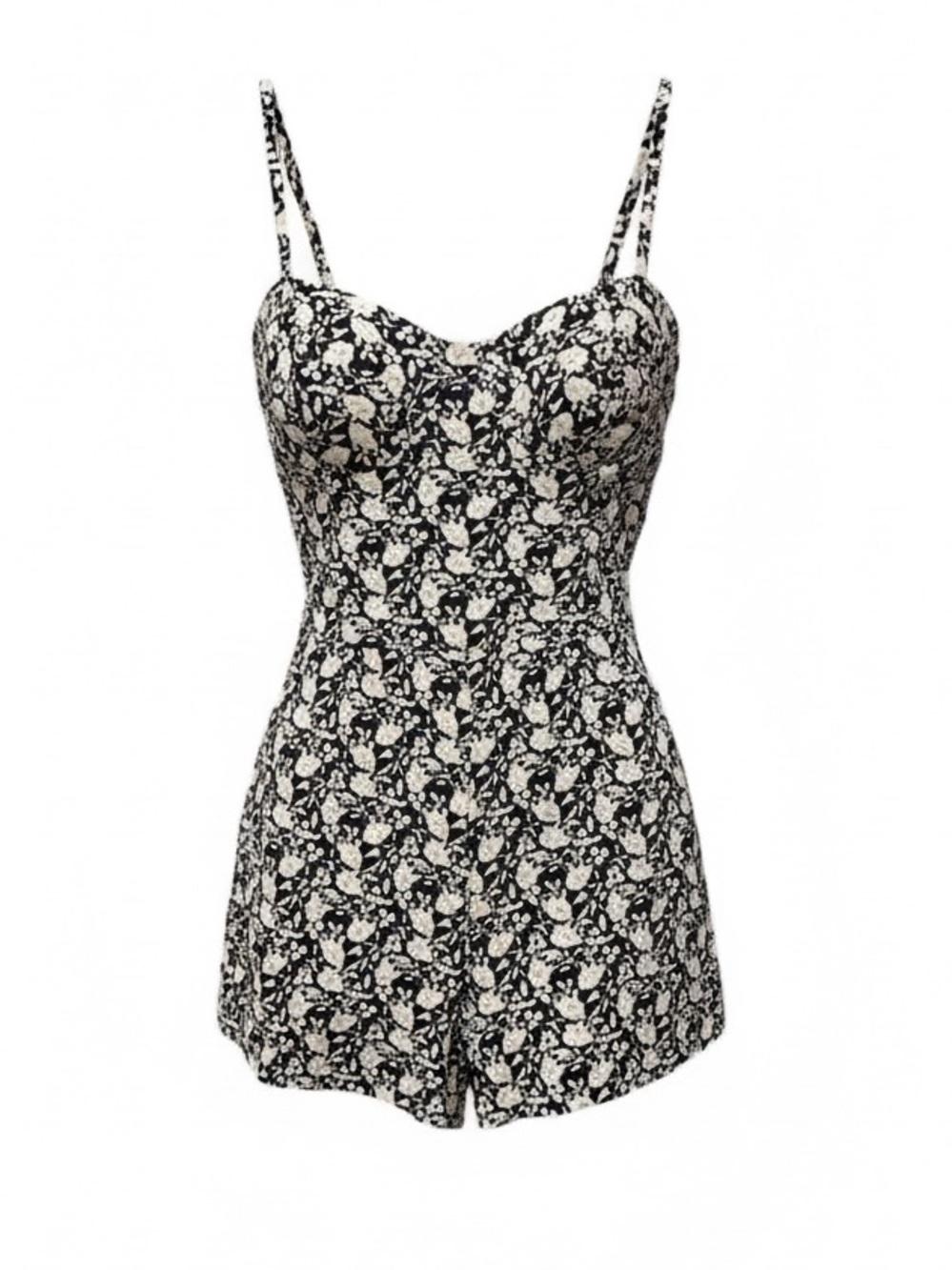 Lily Rose Navy & White Floral Romper – Size XL